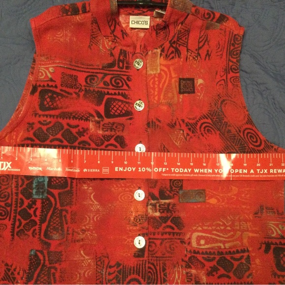 Vintage Chicos Red Vest, size L/XL - Picture 4 of 8